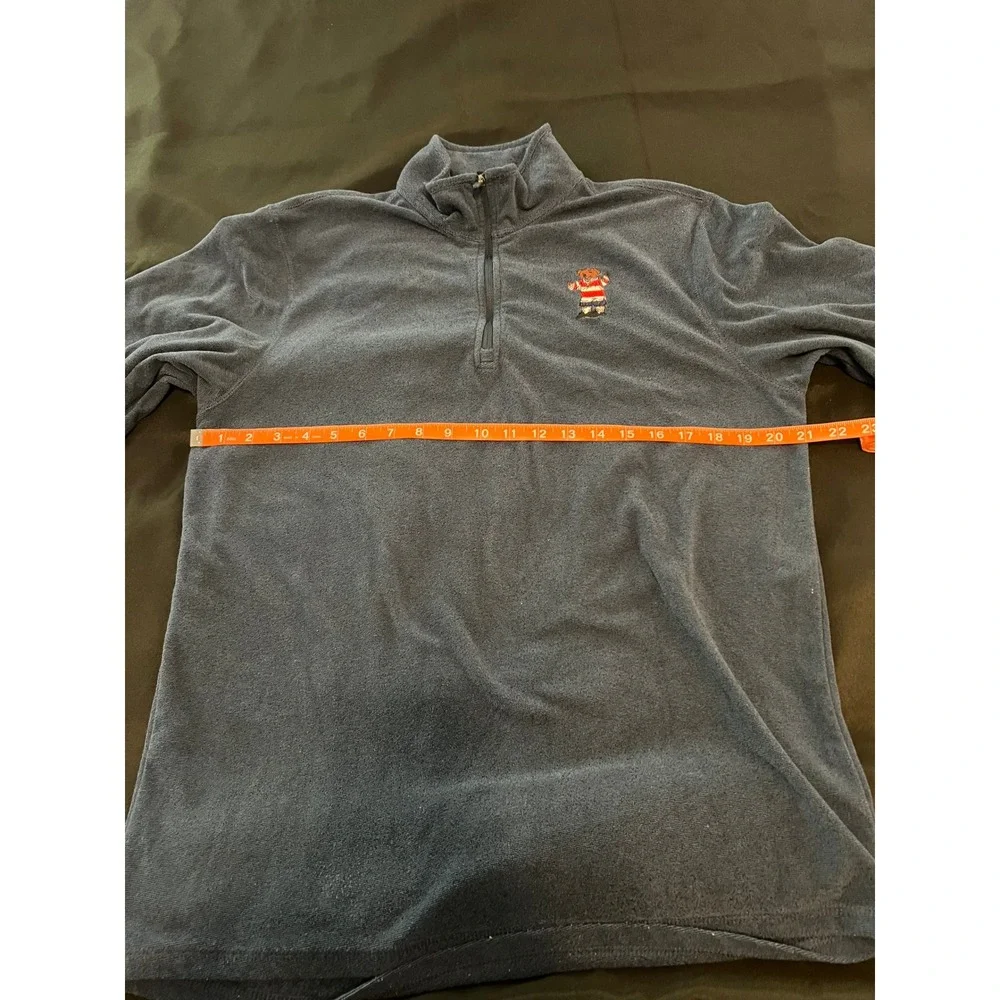 Charles River Apparel Mens Gray Quarter Zip Fleece Teddy Bear Pullover Medium